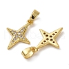 Brass Micro Pave Cubic Zirconia Pendants KK-P308-61G-2