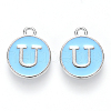 Platinum Plated Alloy Enamel Charms X-ENAM-S118-04U-P-1