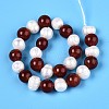 Natural Carnelian(Dyed & Heated) Round & Natural Cultured Freshwater Pearl Grooved Potato Beads Strands PEAR-N019-09-3