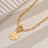 Elegant Brass Star Moon Pendant Paperclip Chain Mecklaces for women TP5799-4