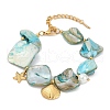 Shell Shape & Starfish 304 Stainless Steel Charm Bracelets for Women BJEW-Z105-02G-2