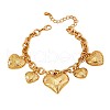Heart with Rose Alloy Charm Bracelets FS-WGB88A7-01-5