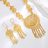 Elegant Fashion Hollow Round & Heart Brass Necklace & Earrings Sets FN9887-3