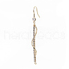 Brass Micro Pave Clear Cubic Zirconia Earring Hooks X-KK-S356-136G-NF-3