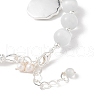 Mother's Day Jewellery Natural Pearl & Round Cat Eye & Glass Beaded Bracelets BJEW-C068-06S-4