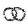 Natural Tourmaline Round Beaded Stretch Bracelets for Men Women BJEW-G743-01B-4