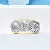 Brass Micro Pave Clear Cubic Zirconia Cuff Rings for Women RJEW-G347-12GP-2