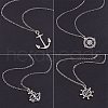 Tibetan Silver Anchor & Helm Pendants TIBEP-PH0004-15AS-5