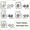 SUNNYCLUE 10Pcs 5 Styles Tibetan Style Brass Cage Pendants KK-SC0004-31-2