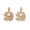 Brass Micro Pave Cubic Zirconia Pendants KK-B061-05G-2