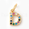 Brass Micro Pave Colorful Cubic Zirconia Charms ZIRC-F092-01-D-1