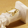 Stylish Stainless Steel Bowknot Open Cuff Ring for Women Daily Wear GB8358-2-1
