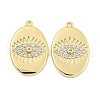 Brass Micro Pave Clear Cubic Zirconia Pendants KK-S386-10G-1