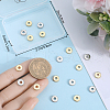 Beebeecraft 20Pcs 2 Colors Brass Micro Pave Clear Cubic Zirconia Bead Spacers ZIRC-BBC0002-91-3