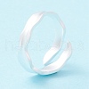 925 Sterling Silver Matte Cuff Ring RJEW-Z011-01S-2