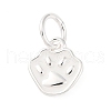 925 Sterling Silver White Enamel Paw Print Charms STER-D303-04S-1