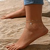 Bohemia Style Disc Alloy Charm Double Layer Anklets WGFACD9-02-1