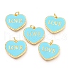 Brass Enamel Pendants KK-B027-03G-E-1