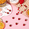 SUNNYCLUE 30Pcs Rhinestone Strawberry Plastic Beads FIND-SC0012-13-4