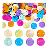   160Pcs 8 Colors Dyed Natural Akoya Shell Disc Links Connector Charms SSHEL-PH0001-30-7
