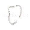 Non-Tarnish 304 Stainless Steel Open Cuff Ring for Women RJEW-C097-03P-1