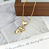 Brass Pave Colorful Cubic Zirconia Heart Initial Pendant Necklaces for Women WGF6021-09-1