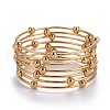 Fashion 304 Stainless Steel Bangle Sets BJEW-L664-023A-G-1