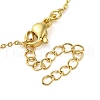 Brass & Resin Textured Heart Pendant Satellite Chain Necklaces NJEW-R100-03G-3