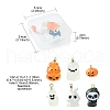 6Pcs 6 Styles Halloween Opaque Resin Pendants RESI-FS0001-34-3