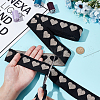 MAYJOYDIY US 5 Yards Nylon & Metallic Jacquard Heart Elastic Cord OCOR-MA0001-22A-3