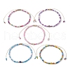 Natural Mixed Gemstone & Glass Seed Braided Bead Bracelets BJEW-JB09529-1