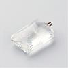 Rectangle Alloy Glass Pendants GLAA-Q047-18x25-01P-3