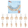 12Pcs 12 Style Cat & Sheep Wood Pendant Stitch Markers HJEW-AB00655-1