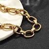 304 Stainless Steel Oval Link Chain Bracelets for Women BJEW-R021-09G-3
