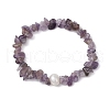 Natural Amethyst Chips Stretch Bracelets for Women BJEW-JB11343-05-2