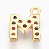 Brass Micro Pave Cubic Zirconia Charms ZIRC-F089-01G-M-2