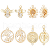 Beebeecraft 8Pcs 4 Style Rack Plating Brass Micro Pave Cubic Zirconia Pendants KK-BBC0004-19-1