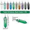   10Pcs 10 Style Natural & Synthetic Gemstone Double Terminated Pointed Pendants G-PH0019-16-4