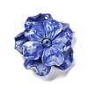 Synthetic Shell Dyed Carved Flower Connector Charms SHEL-D081-01B-2