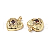 Brass Micro Pave Clear Cubic Zirconia Pendants KK-E068-VF325-3