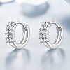 S925 Sterling Silver Geometric Rhinestone Hoop Earrings GX6931-4
