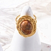Oval Natural & Synthetic Gemstone Finger Rings RJEW-M063-01G-6