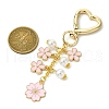 Flower Alloy Enamel with ABS Plastic Pearl Keychain KEYC-JKC01098-3