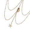 304 Stainless Steel Cable Chains & Electroplated Shell Pendant Tassel Thigh Leg Chains AJEW-AN00649-02-4