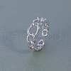 Brass Cuban Link Cuff Rings for Women Men PJ0843-1