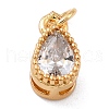 Real 18K Gold Plated Brass Inlaid Cubic Zirconia Charms ZIRC-L100-077G-01-2