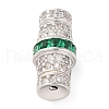 925 Sterling Silver Micro Pave Cubic Zirconia Screw Clasps STER-U005-03P-02-1