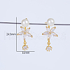 Elegant Brass Pave Clear Cubic Zirconia Stud Earrings WX5814-4