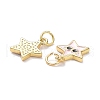 Real 18K Gold Plated Brass Enamel Charms KK-L206-019G-02-3