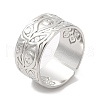 Non-Tarnish 304 Stainless Steel Eye Open Cuff Ring for Women RJEW-M149-35P-3